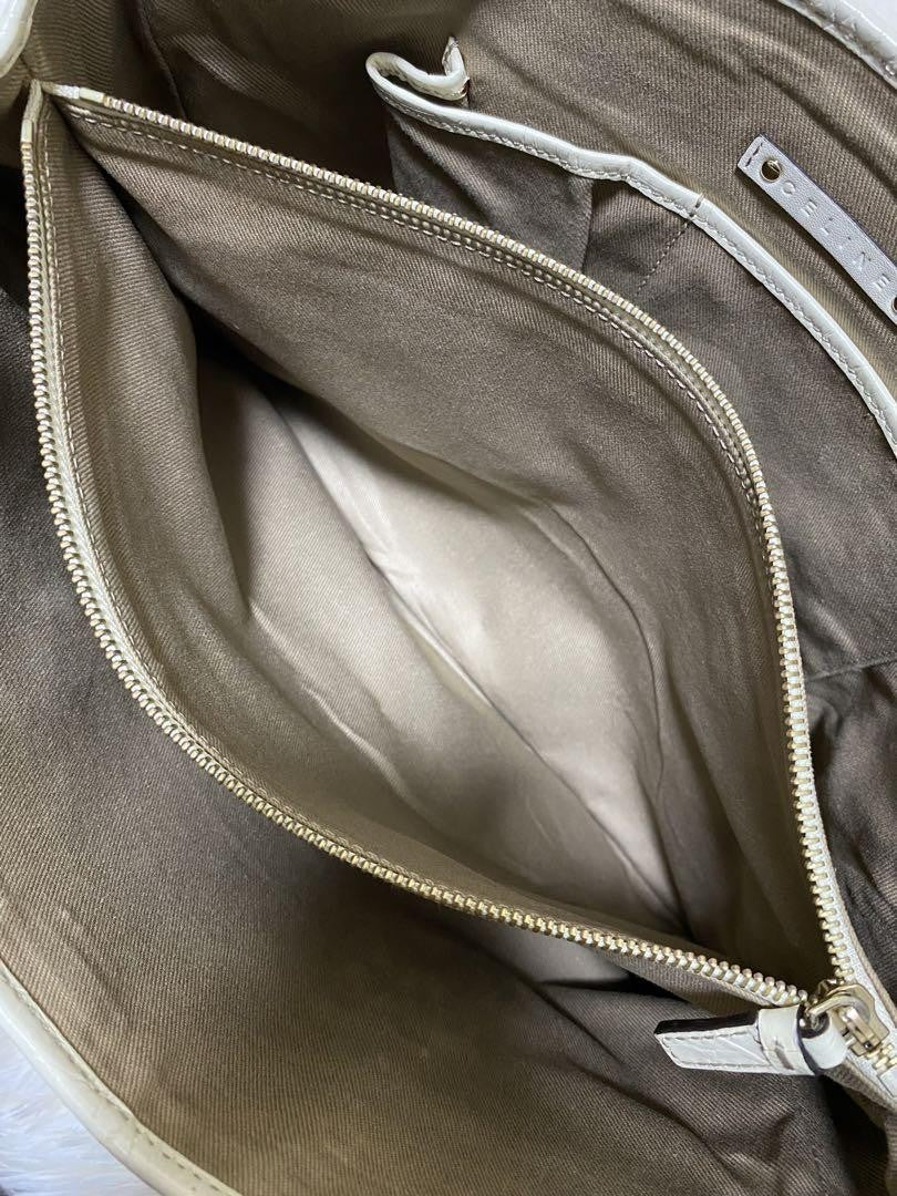 CELINE tote bag Purse Macadam Canvas Leather Beige Women's Used Authentic