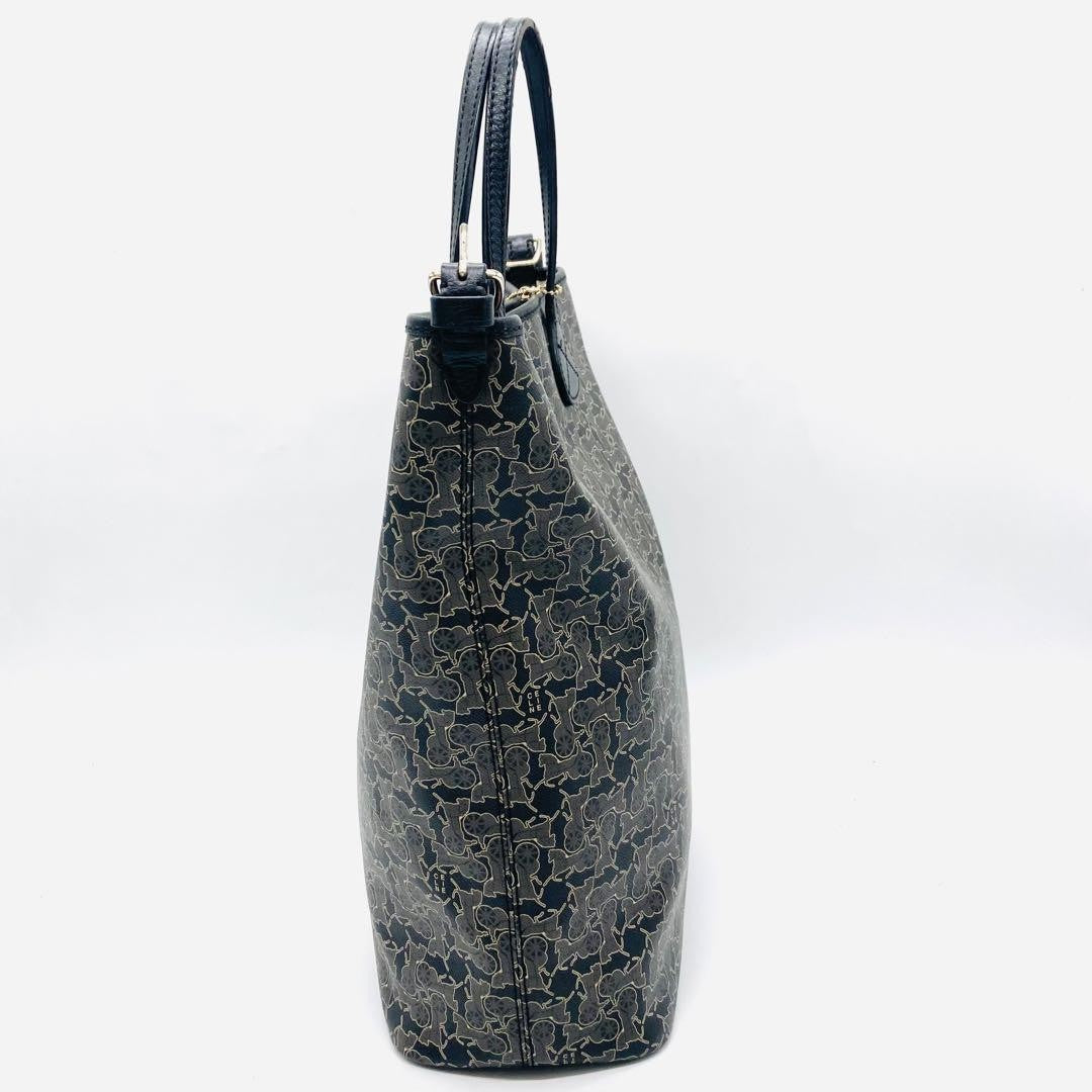 CELINE tote bag Purse Horse carriage Leather convertible Authentic Used Women's