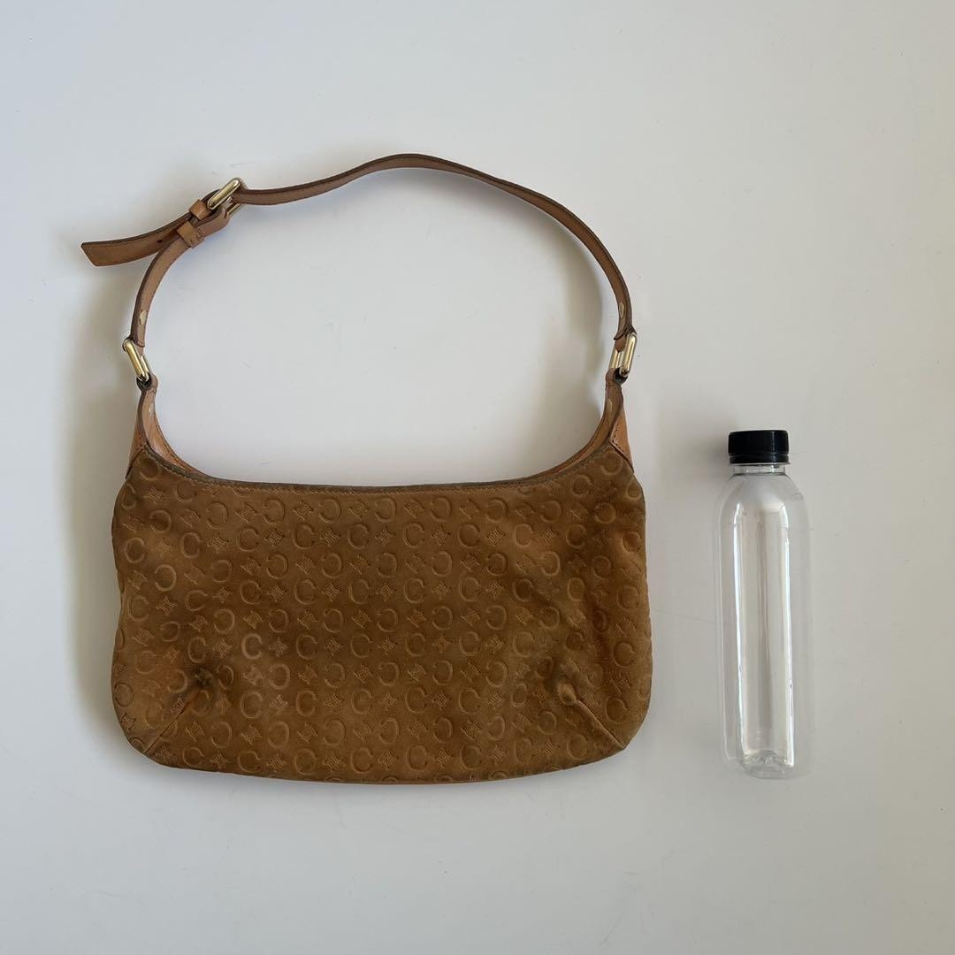 CELINE shoulder bag Purse Macadam Suede Camel Authentic Used Women's