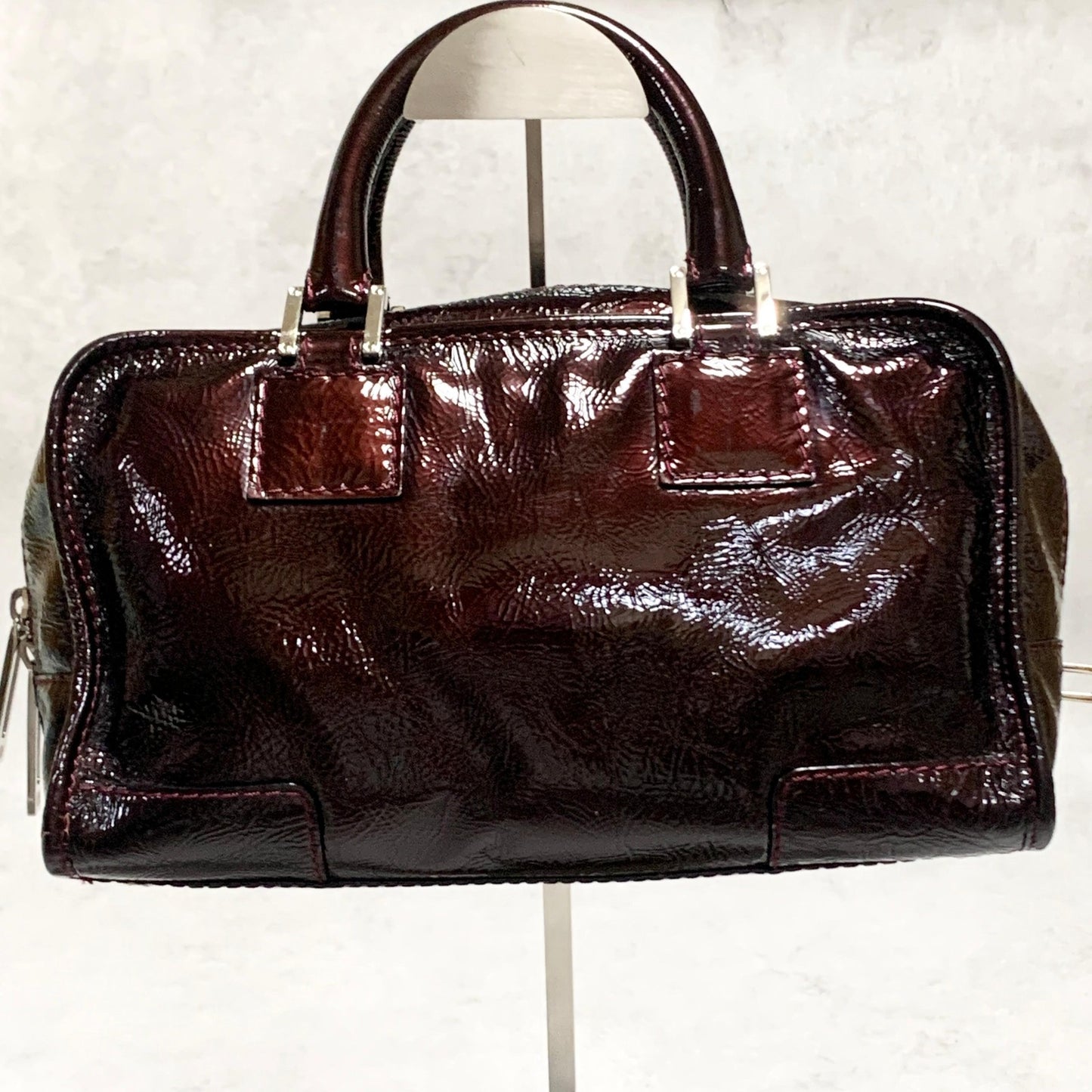 LOEWE Bag Amazona Anagram Patent Handbag Tote Purse Patent Used Women's Auth