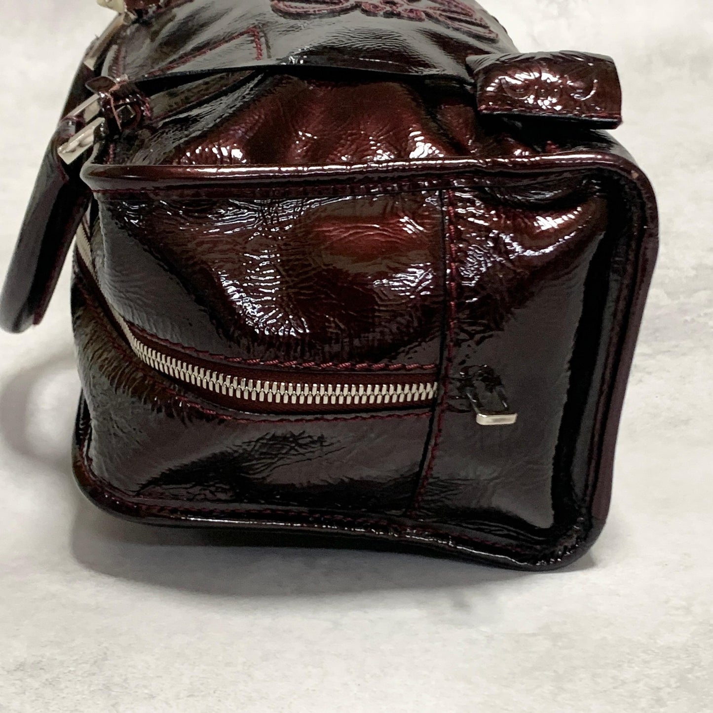 LOEWE Bag Amazona Anagram Patent Handbag Tote Purse Patent Used Women's Auth