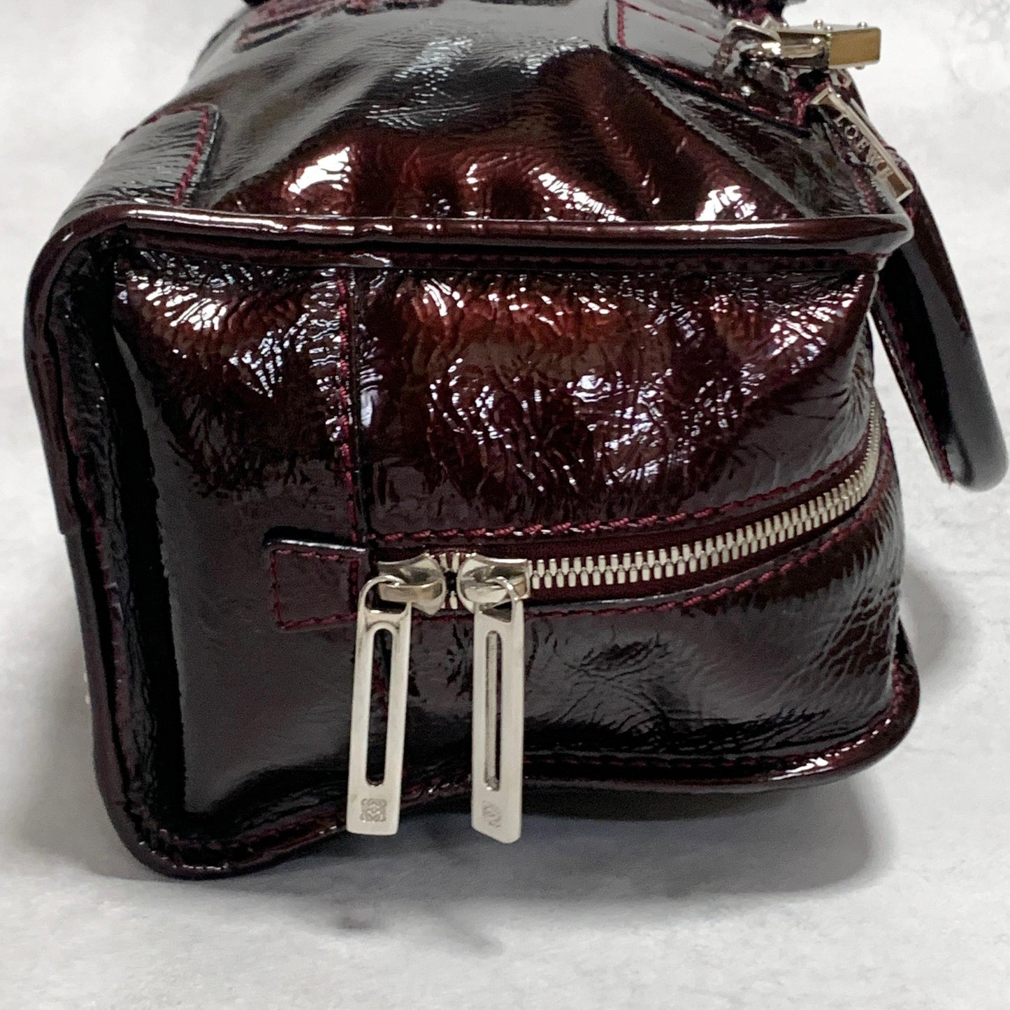 LOEWE Bag Amazona Anagram Patent Handbag Tote Purse Patent Used Women's Auth