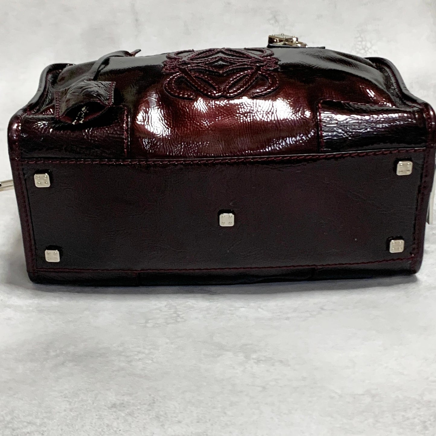 LOEWE Bag Amazona Anagram Patent Handbag Tote Purse Patent Used Women's Auth