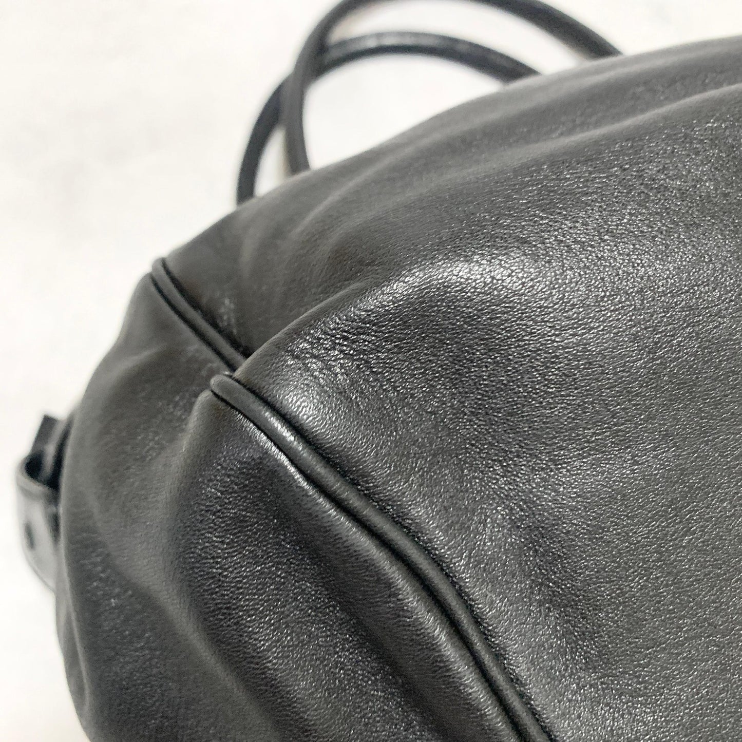 Salvatore Ferragamo Bag Gancini Hand Tote Purse Leather Black Silver Authentic