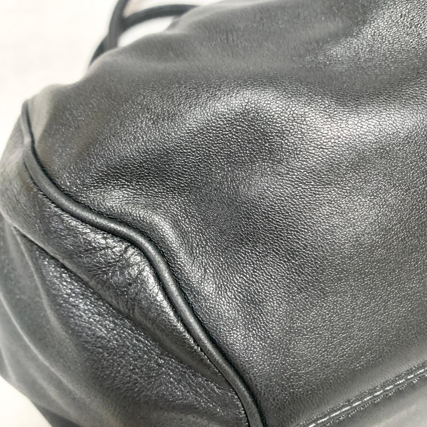 Salvatore Ferragamo Bag Gancini Hand Tote Purse Leather Black Silver Authentic