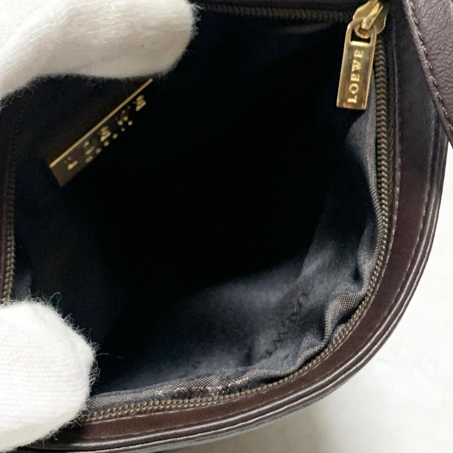 LOEWE Bag Anagram Shoulder Purse Leather Brown Used Women's Authentic