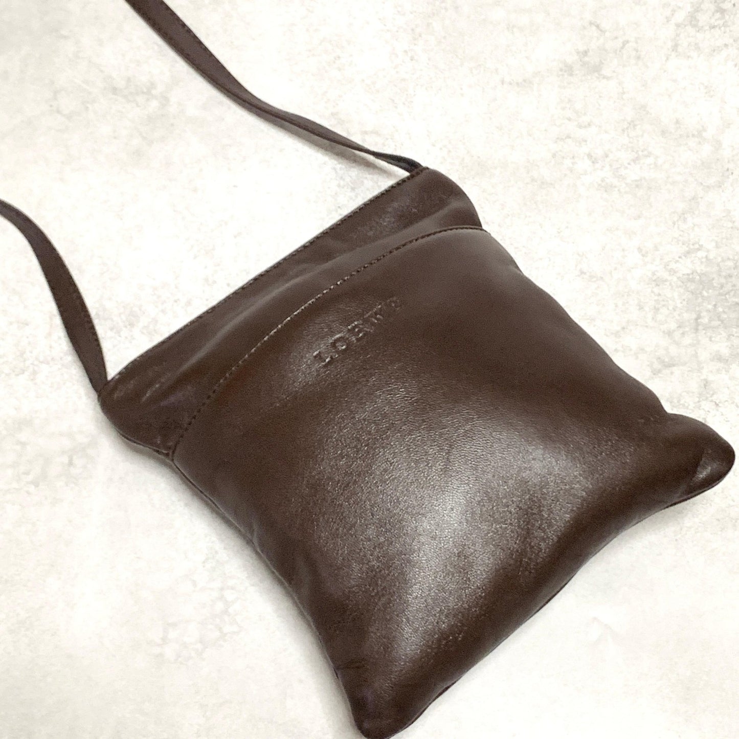 LOEWE Bag Anagram Shoulder Purse Leather Brown Used Women's Authentic