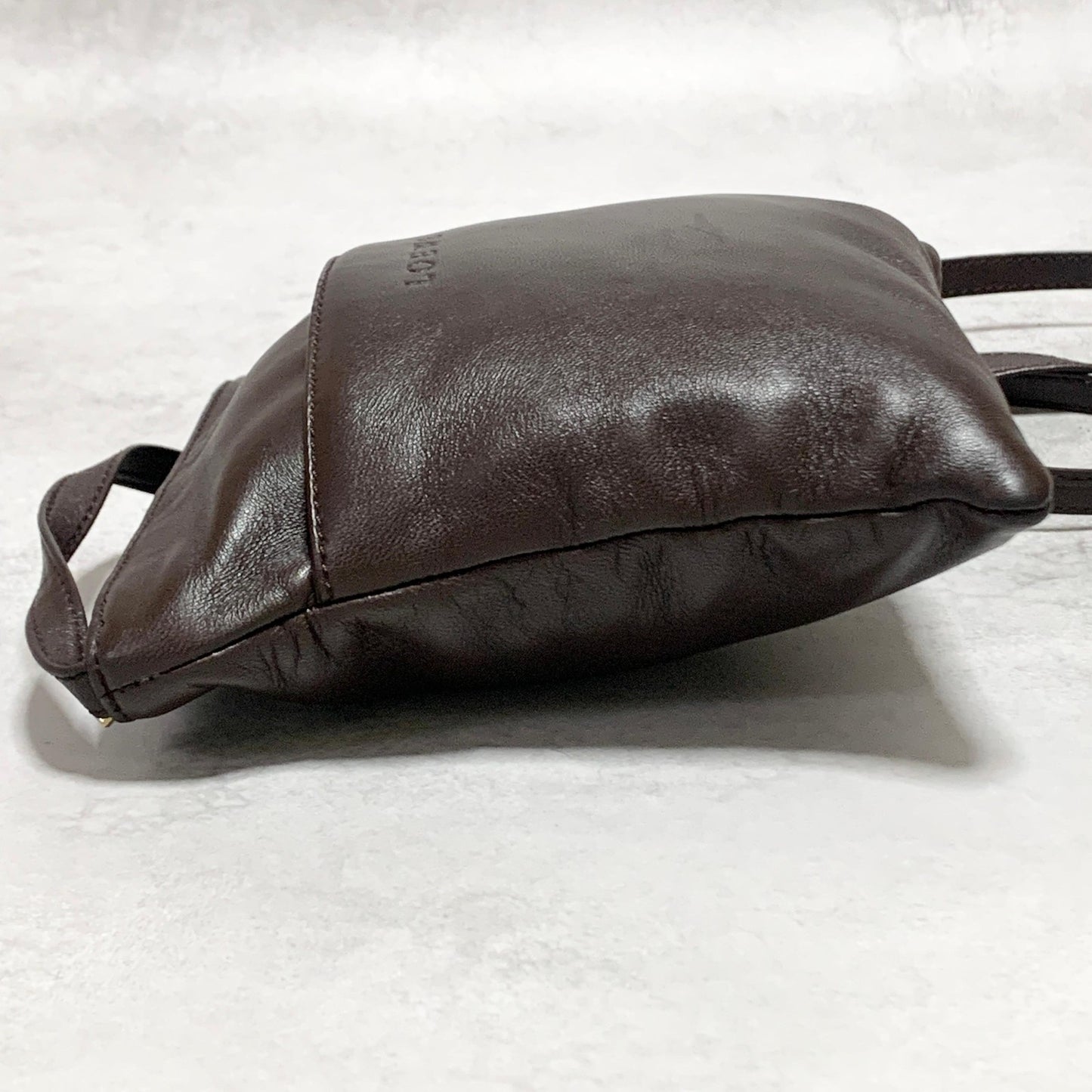 LOEWE Bag Anagram Shoulder Purse Leather Brown Used Women's Authentic