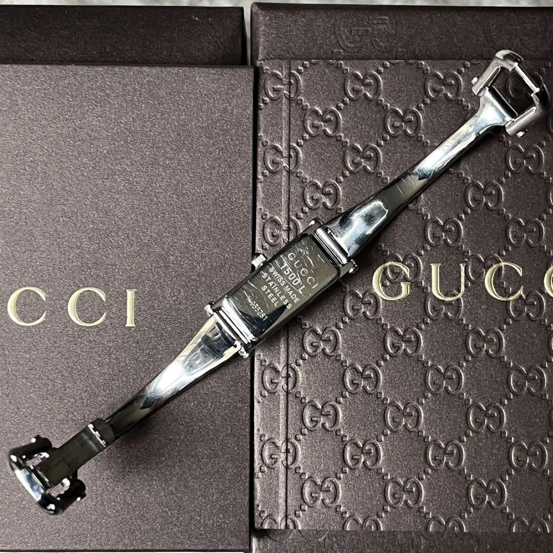 GUCCI 1500L Quartz Watch Wristwatch GG Silver Women's Authentic
