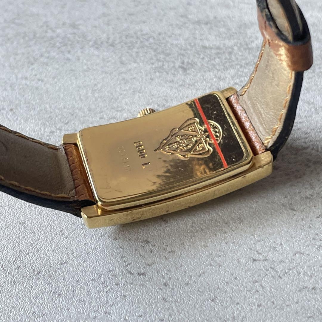 GUCCI 2600L Quartz Watch Wristwatch Sherry Line Gold Camel Women's Authentic