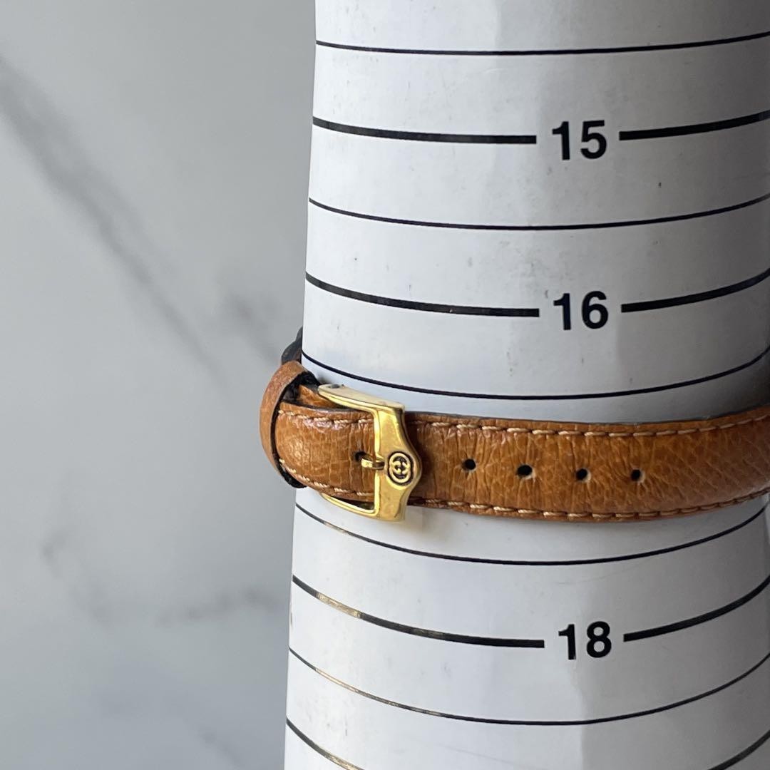 GUCCI 2600L Quartz Watch Wristwatch Sherry Line Gold Camel Women's Authentic