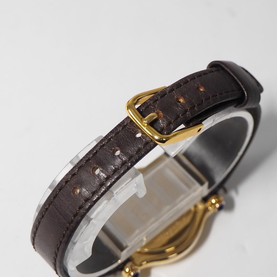 GUCCI Quartz Watch Wristwatch Gold Dark Brown Women's Authentic