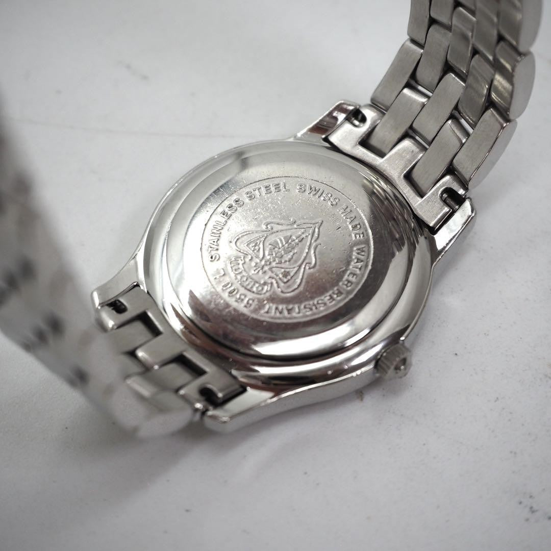GUCCI 5500L Quartz Watch Wristwatch White Silver Women's Authentic