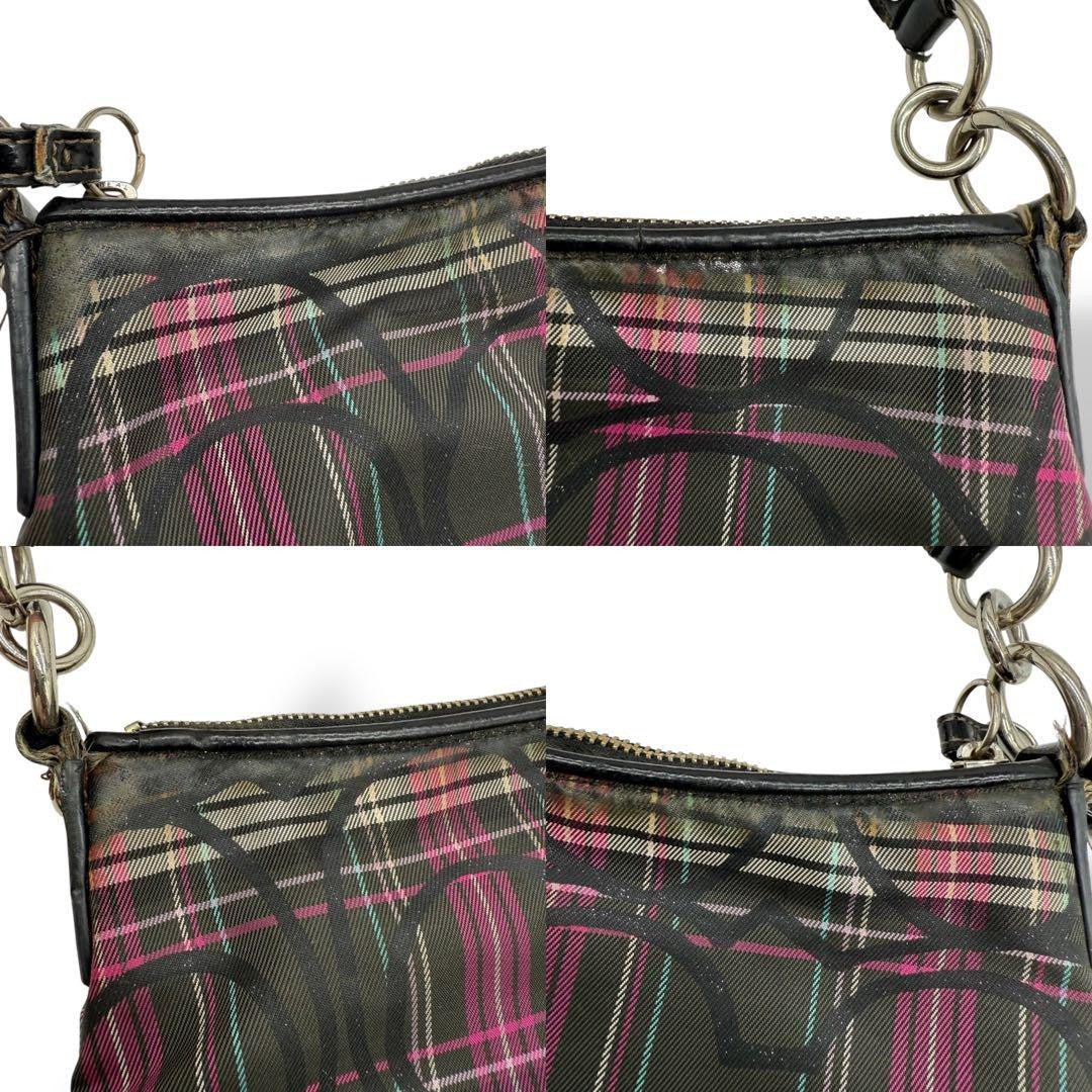 COACH Hand Shoulder Bag Purse Nylon Black Authentic