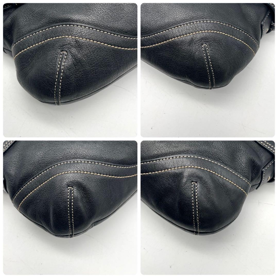 COACH Shoulder Bag Purse 2way Leather Black Authentic