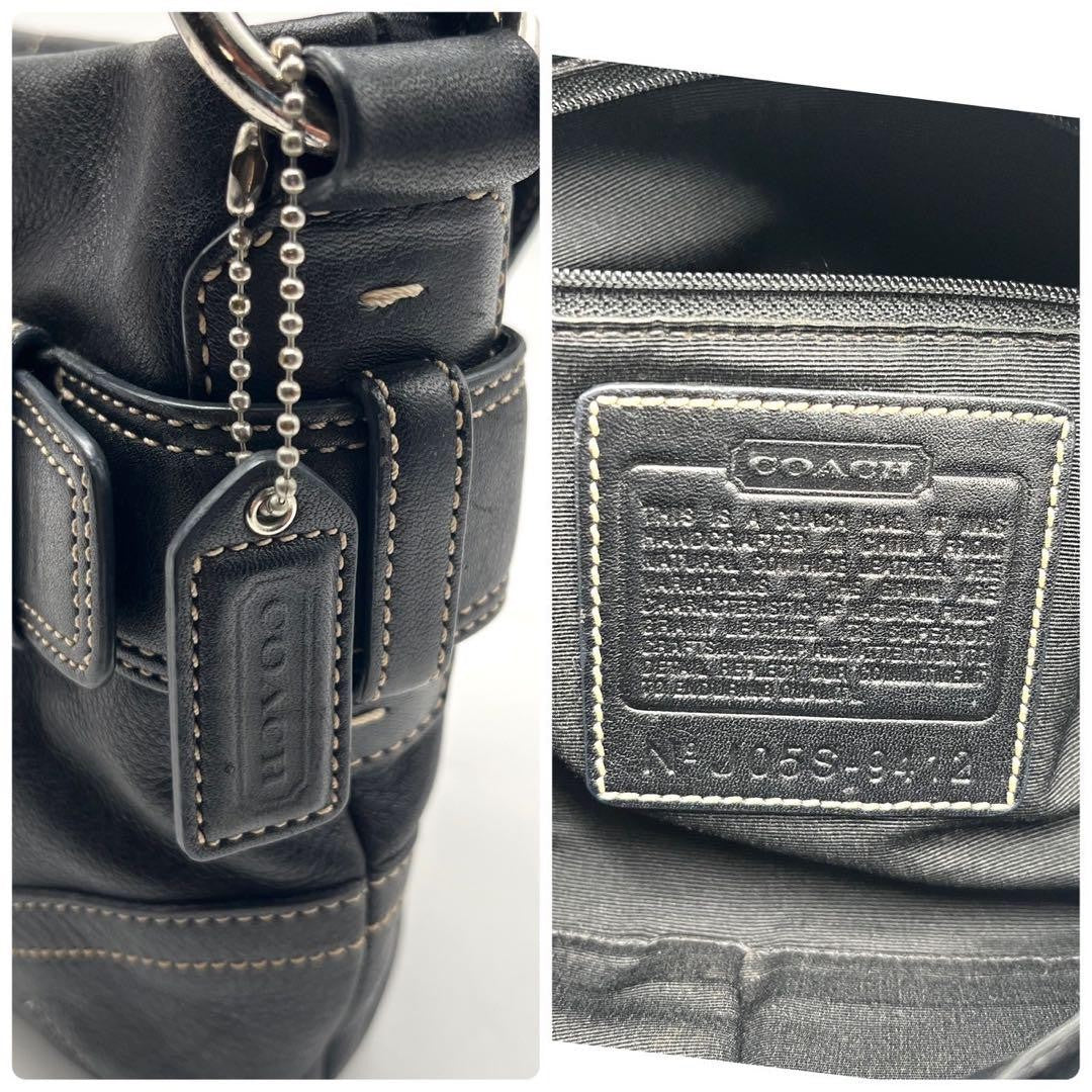 COACH Shoulder Bag Purse 2way Leather Black Authentic