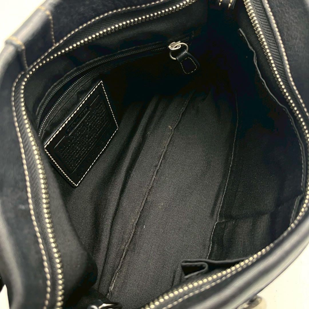 COACH Shoulder Bag Purse 2way Leather Black Authentic