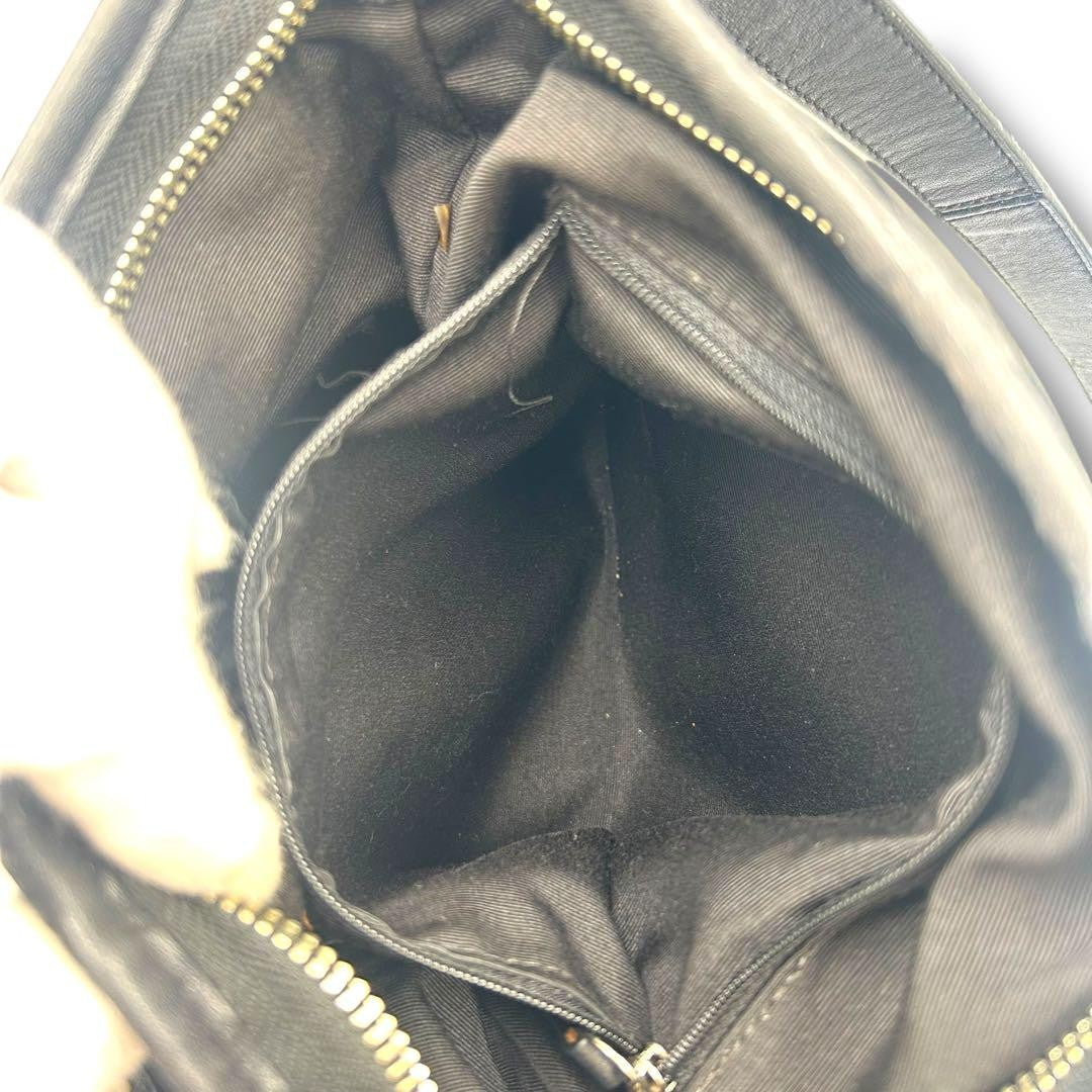 COACH Shoulder Bag Purse Signature Canvas Black Authentic