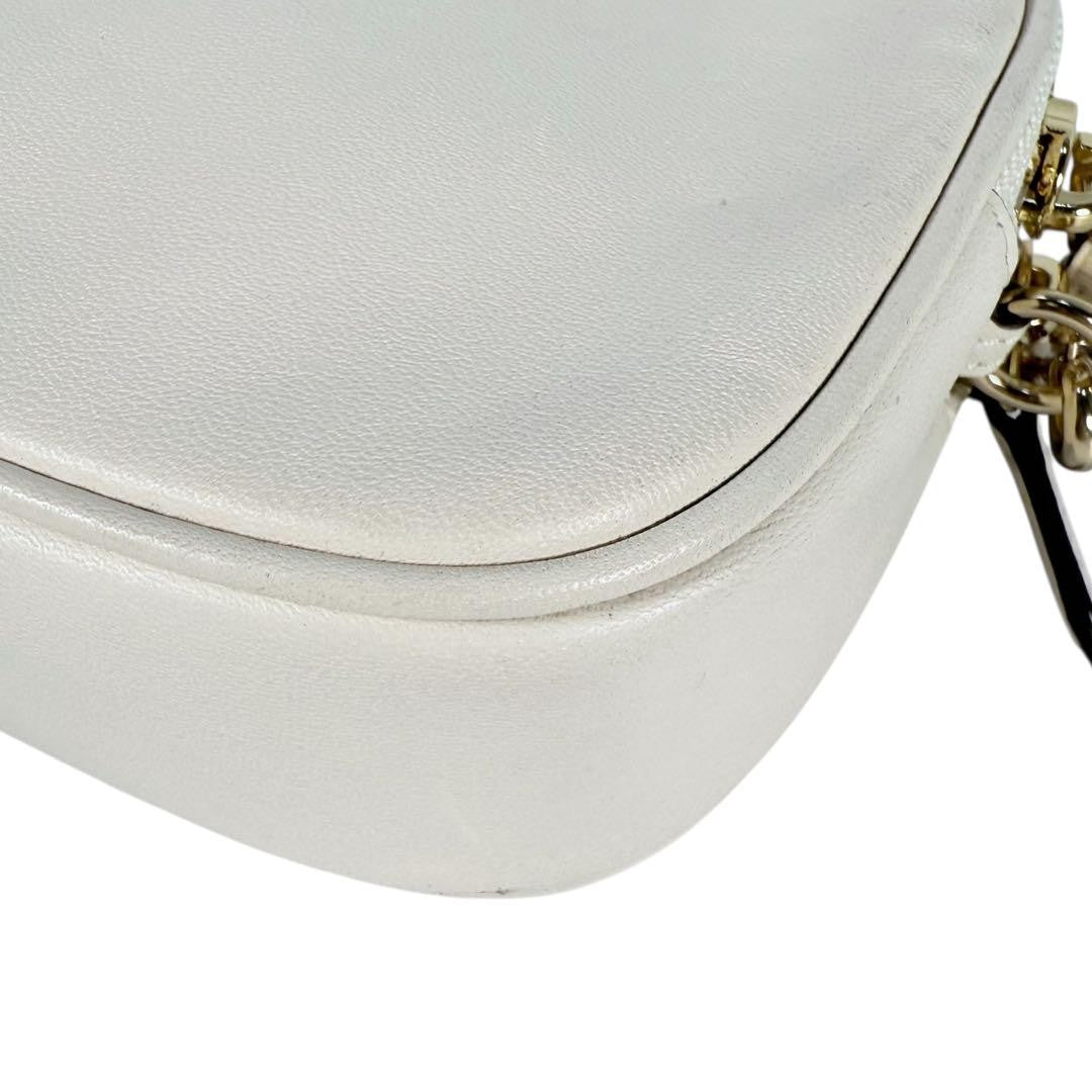 COACH Shoulder Camera Bag Purse 26953 Leather Cream Authentic