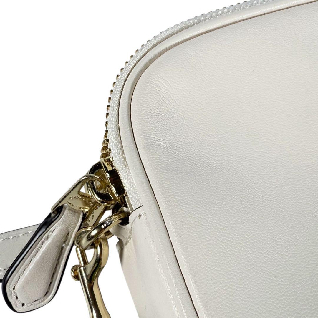 COACH Shoulder Camera Bag Purse 26953 Leather Cream Authentic
