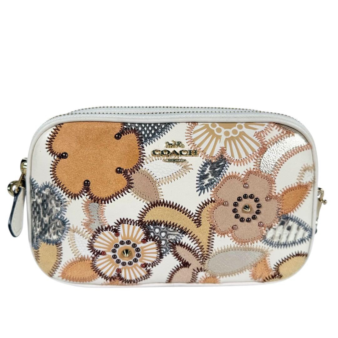 COACH Shoulder Camera Bag Purse 26953 Leather Cream Authentic