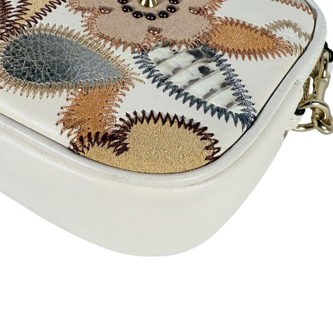 COACH Shoulder Camera Bag Purse 26953 Leather Cream Authentic
