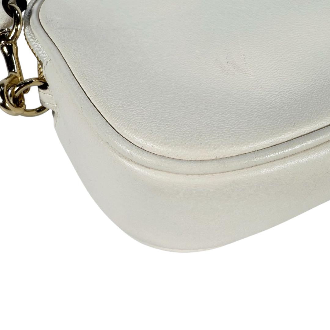 COACH Shoulder Camera Bag Purse 26953 Leather Cream Authentic