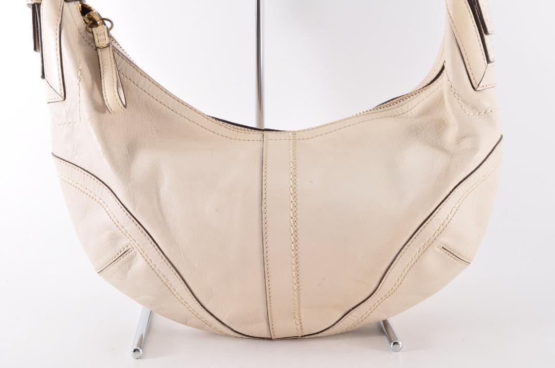 COACH Shoulder Bag Purse White Authentic