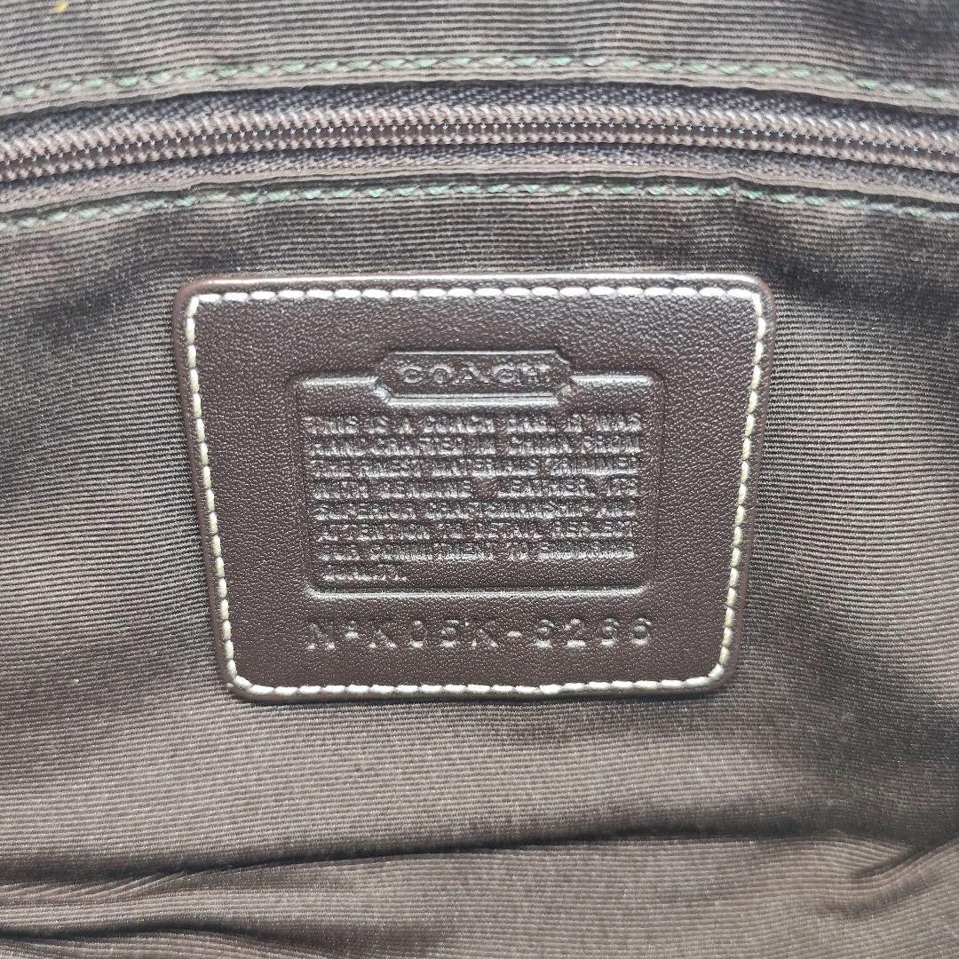 COACH Shoulder Bag Purse Signature Canvas Leather Beige Brown Authentic