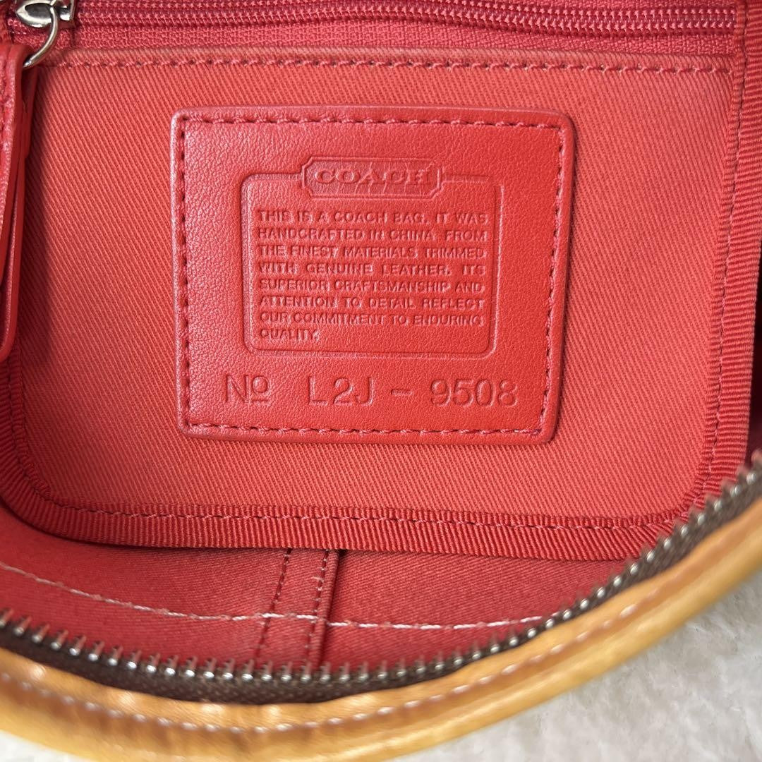 COACH Shoulder Bag Purse Canvas Leather Off White Brown Authentic