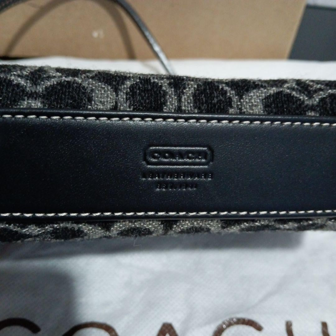 COACH Accessory Pouch Hand Pouch Signature Black Authentic