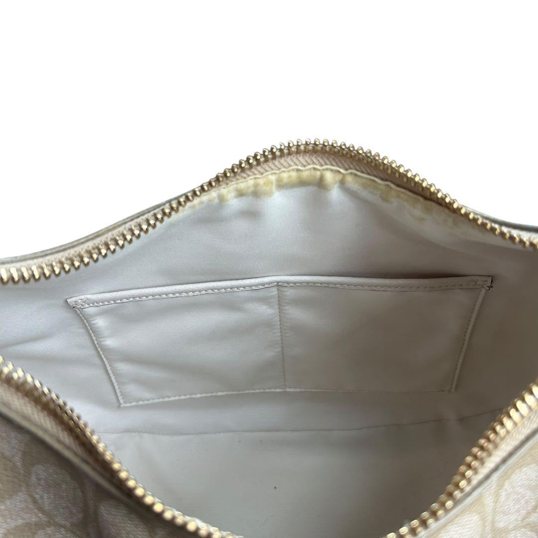 COACH Shoulder Bag Purse Signature PVC Leather White Beige Authentic
