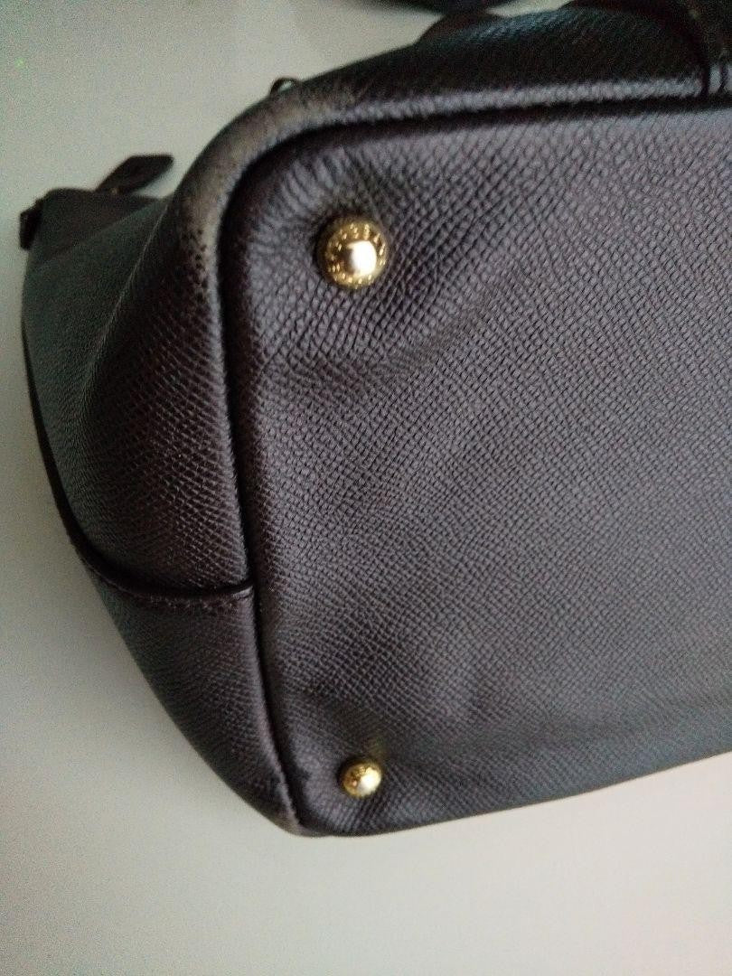 Dolce & Gabbana Hand Bag Tote Purse Leopard Leather Dark Brown Authentic
