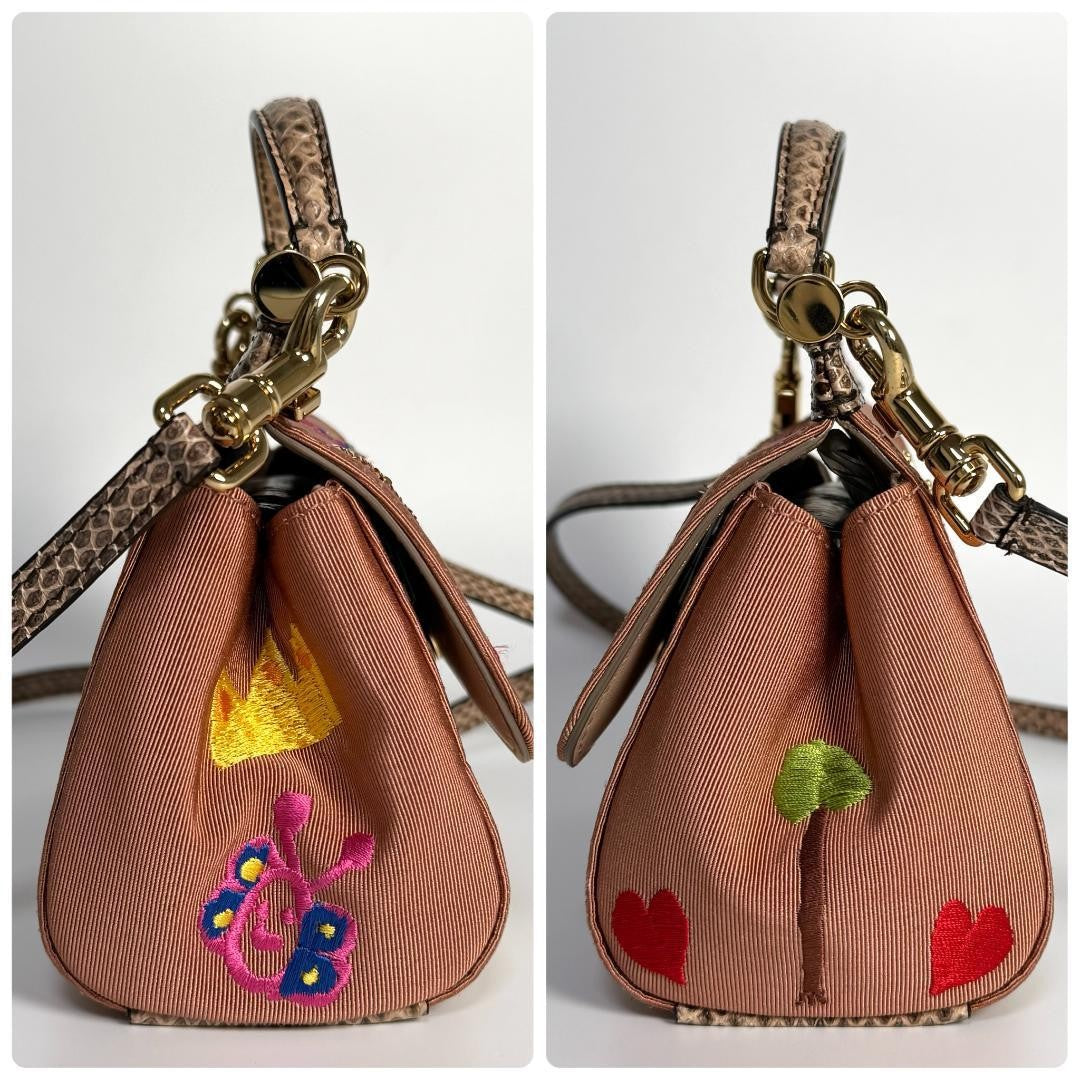 Dolce & Gabbana Hand Shoulder Bag Tote Purse 2way Canvas Pink Authentic