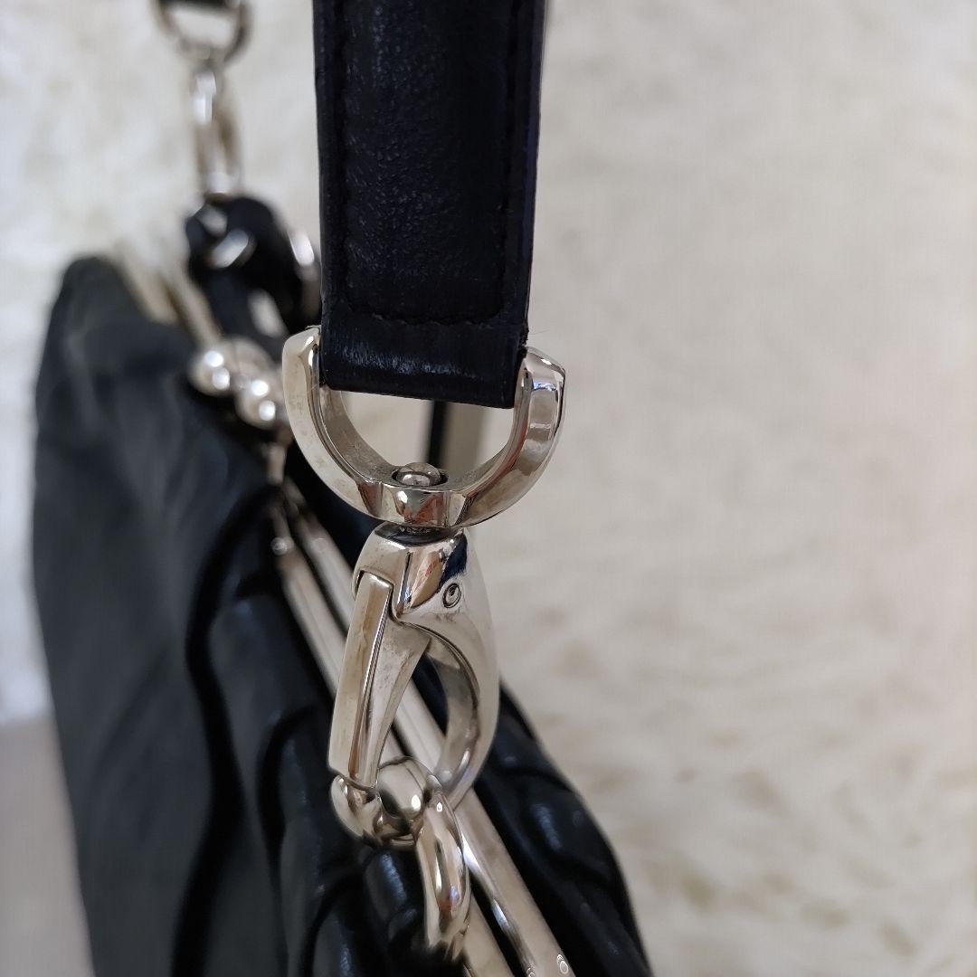 Dolce & Gabbana Shoulder Bag Purse Leather Black Authentic