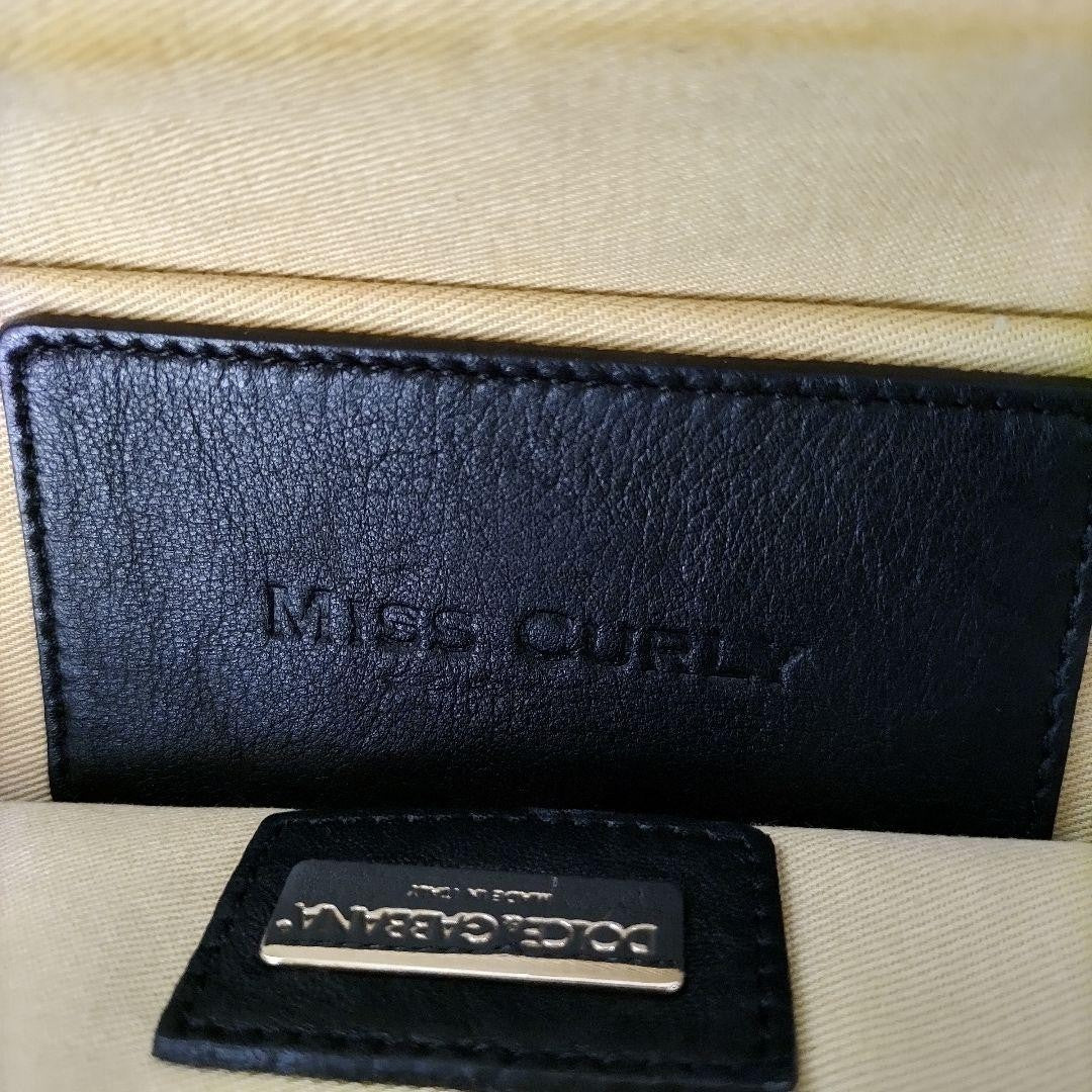 Dolce & Gabbana Shoulder Bag Purse Leather Black Authentic