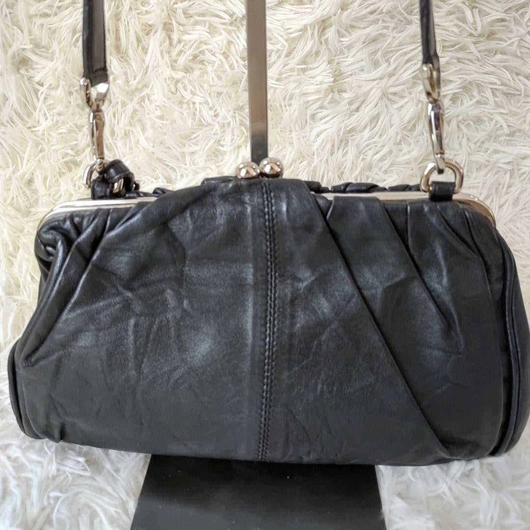 Dolce & Gabbana Shoulder Bag Purse Leather Black Authentic