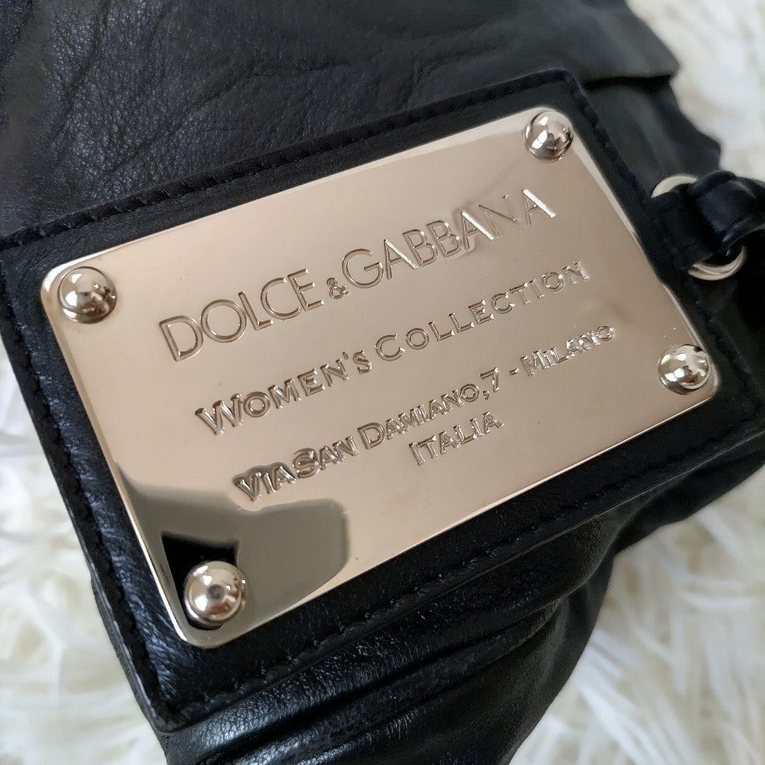 Dolce & Gabbana Shoulder Bag Purse Leather Black Authentic