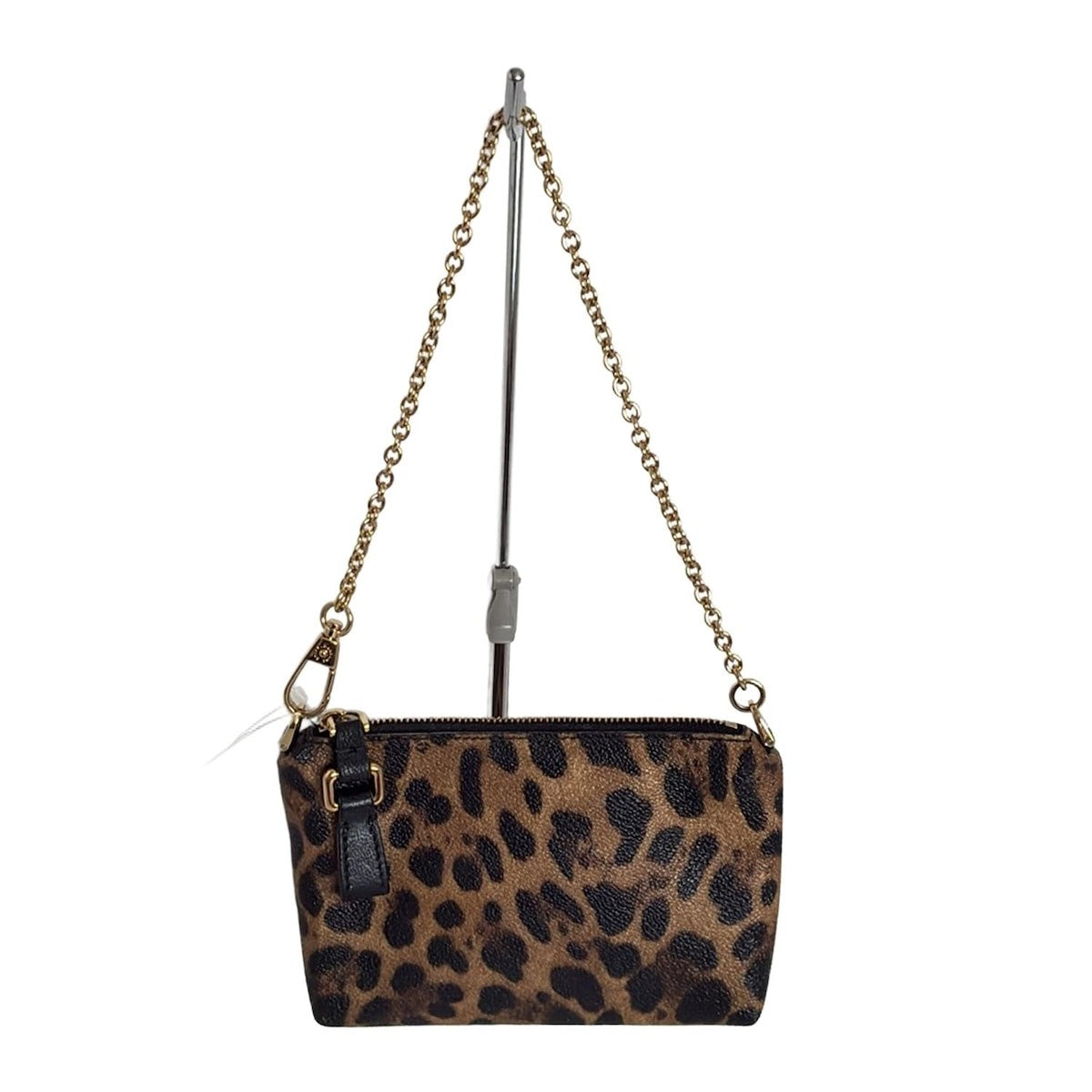 Dolce & Gabbana Hand Bag Tote Purse Leopard Brown Black Authentic