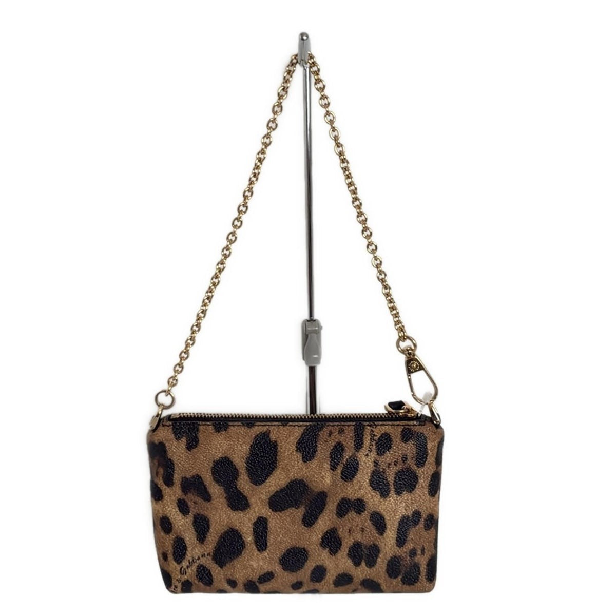 Dolce & Gabbana Hand Bag Tote Purse Leopard Brown Black Authentic
