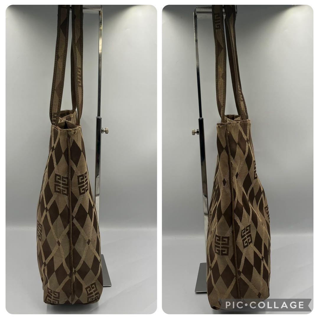 GIVENCHY Hand Bag Tote Purse 2way 4G Canvas Suede Brown Authentic