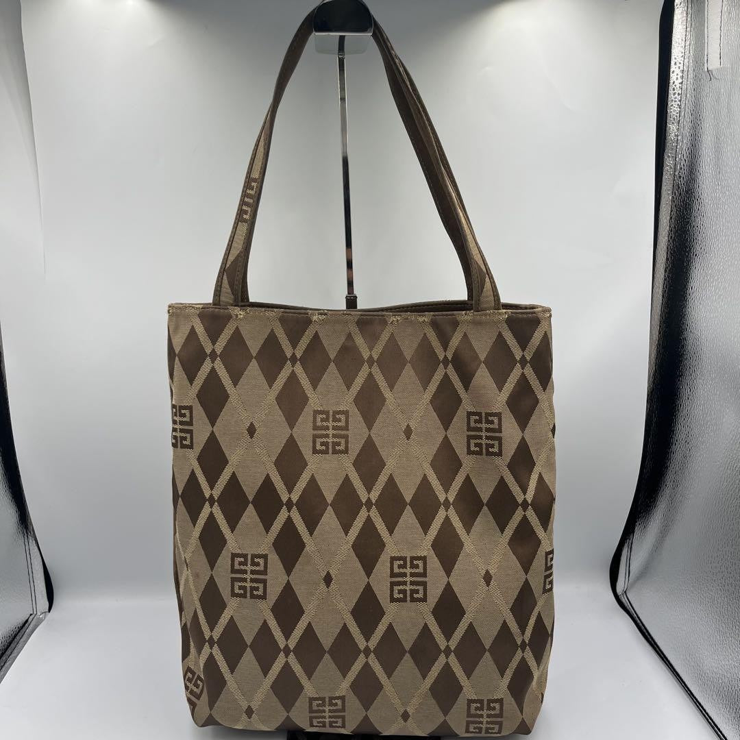 GIVENCHY Hand Bag Tote Purse 2way 4G Canvas Suede Brown Authentic