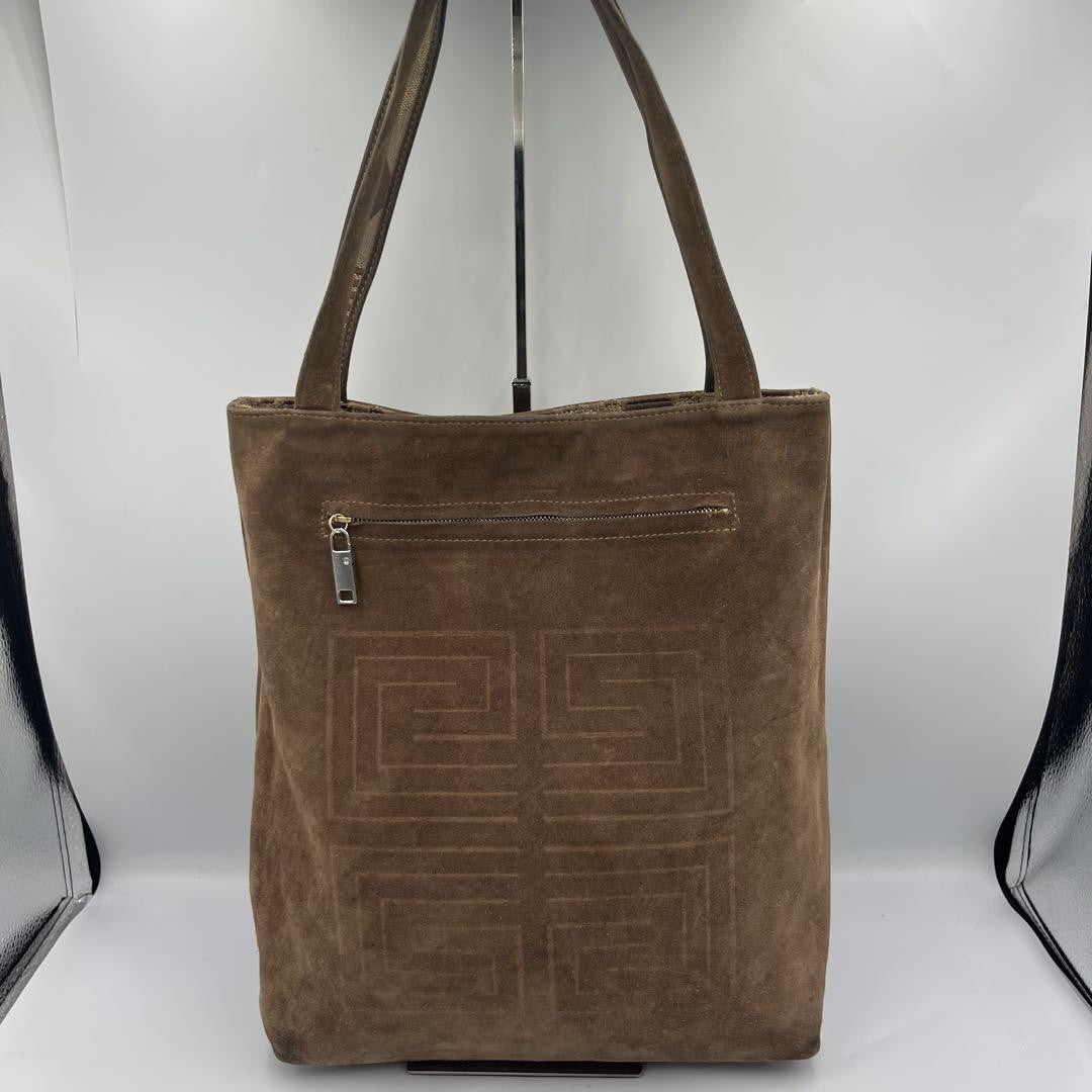 GIVENCHY Hand Bag Tote Purse 2way 4G Canvas Suede Brown Authentic