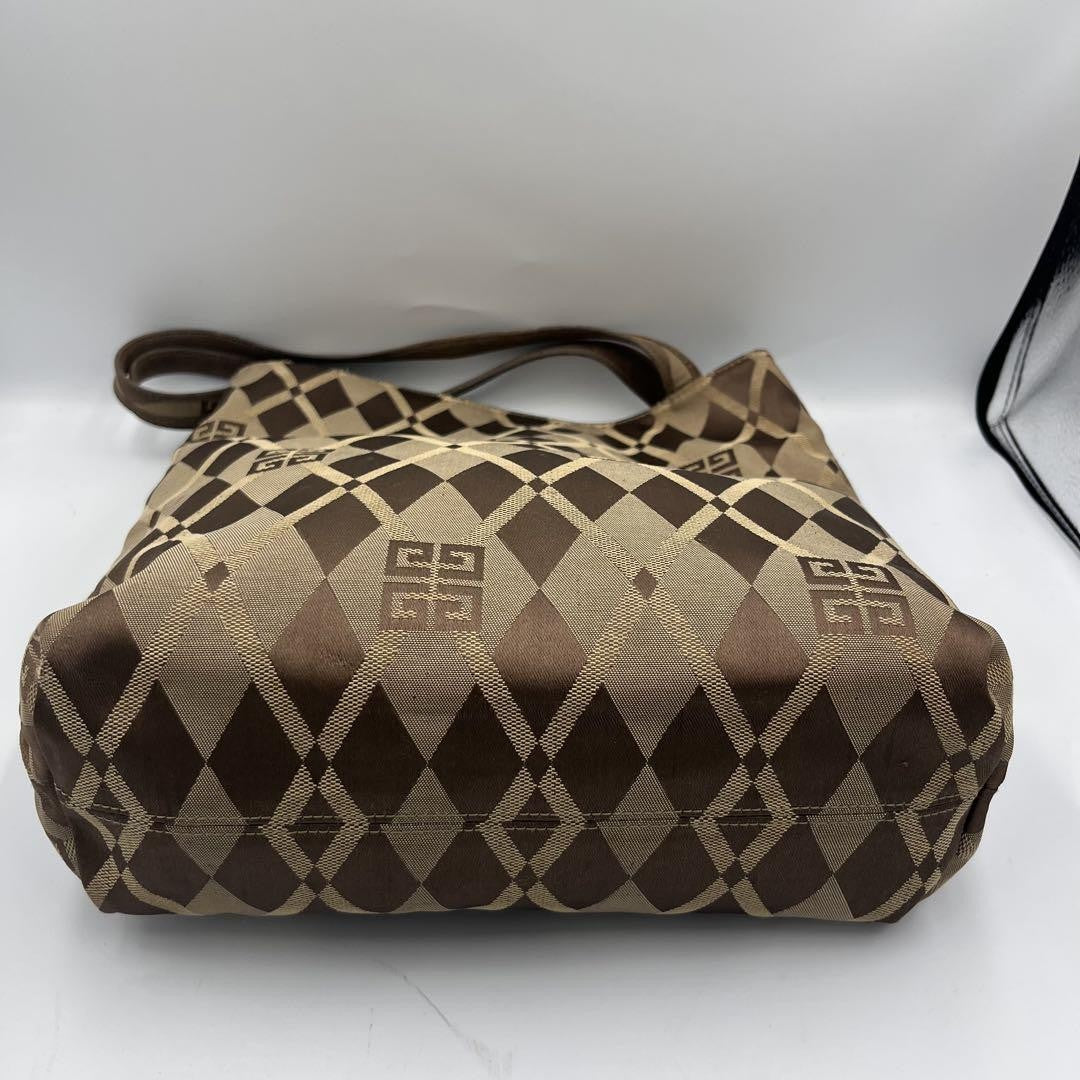 GIVENCHY Hand Bag Tote Purse 2way 4G Canvas Suede Brown Authentic