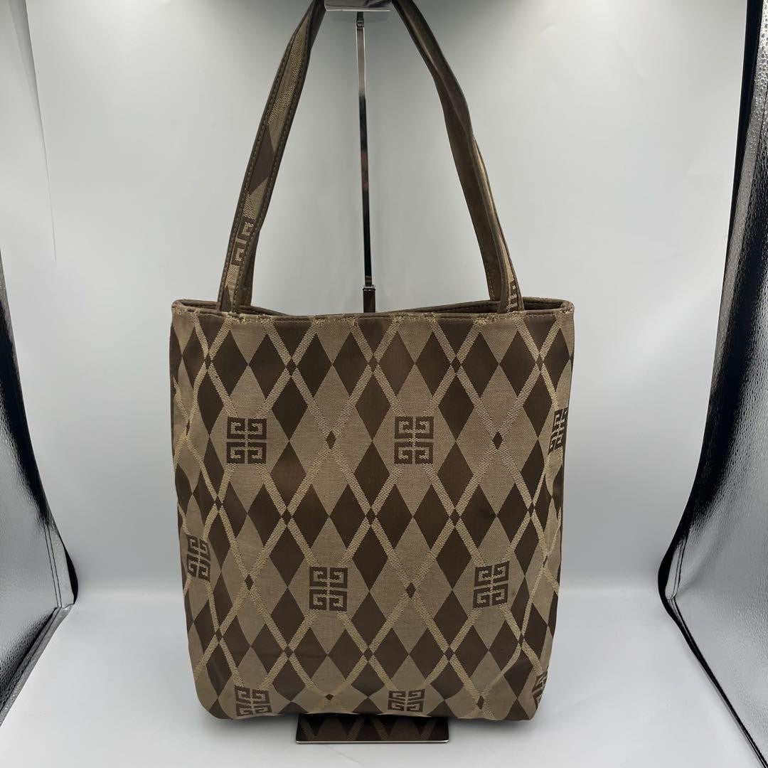 GIVENCHY Hand Bag Tote Purse 2way 4G Canvas Suede Brown Authentic