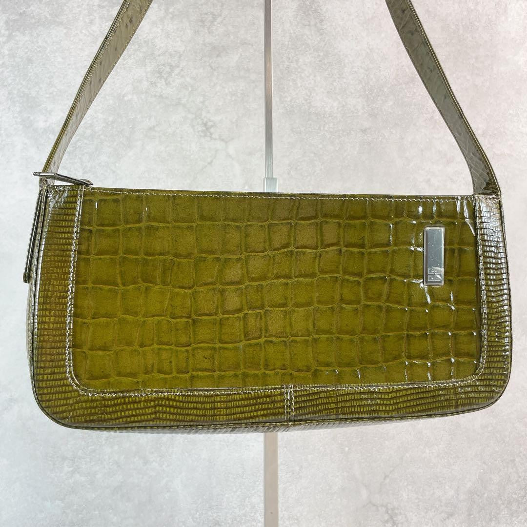 GIVENCHY Shoulder Bag Purse Khaki Green Authentic