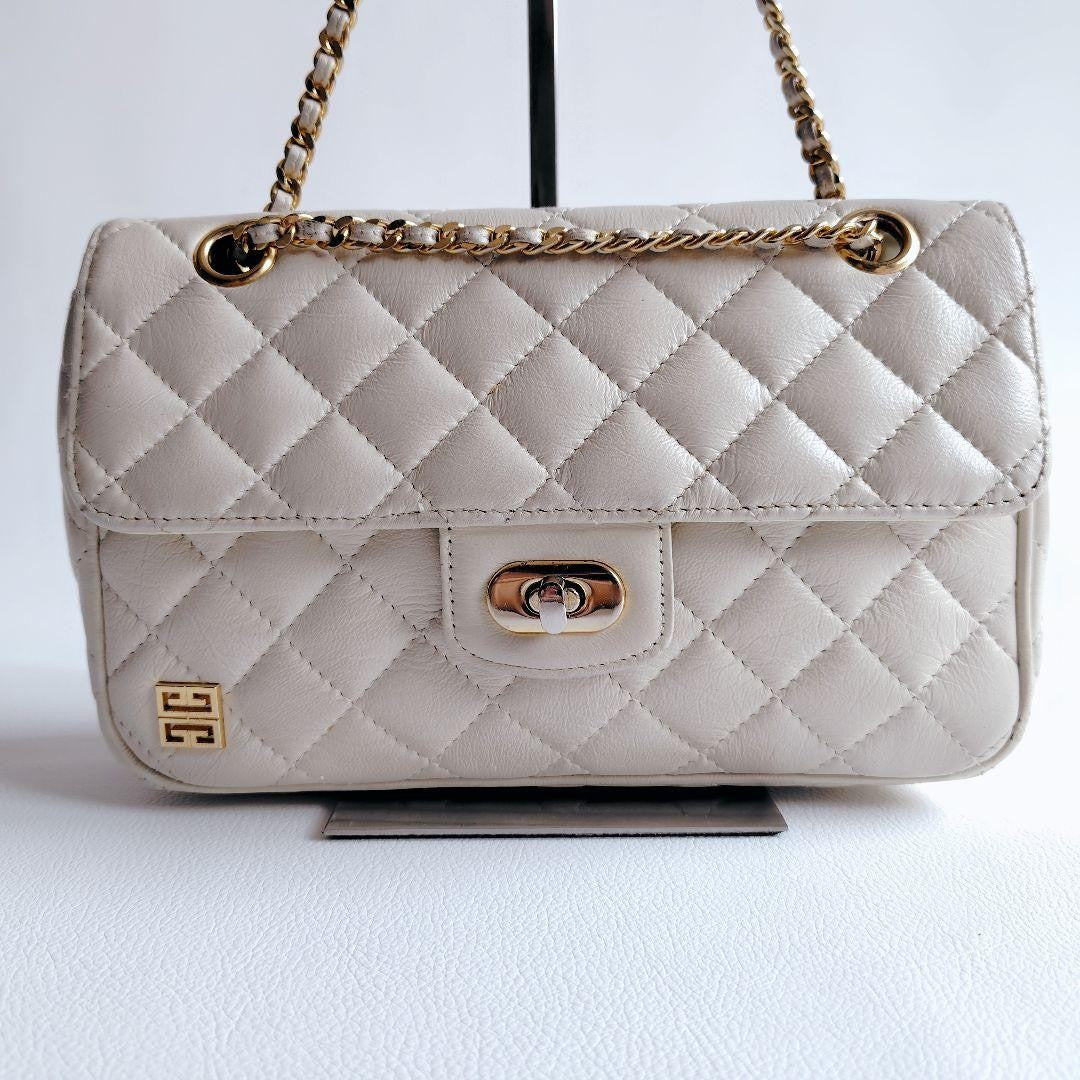 GIVENCHY Shoulder Bag Purse Chain 4G Leather Authentic
