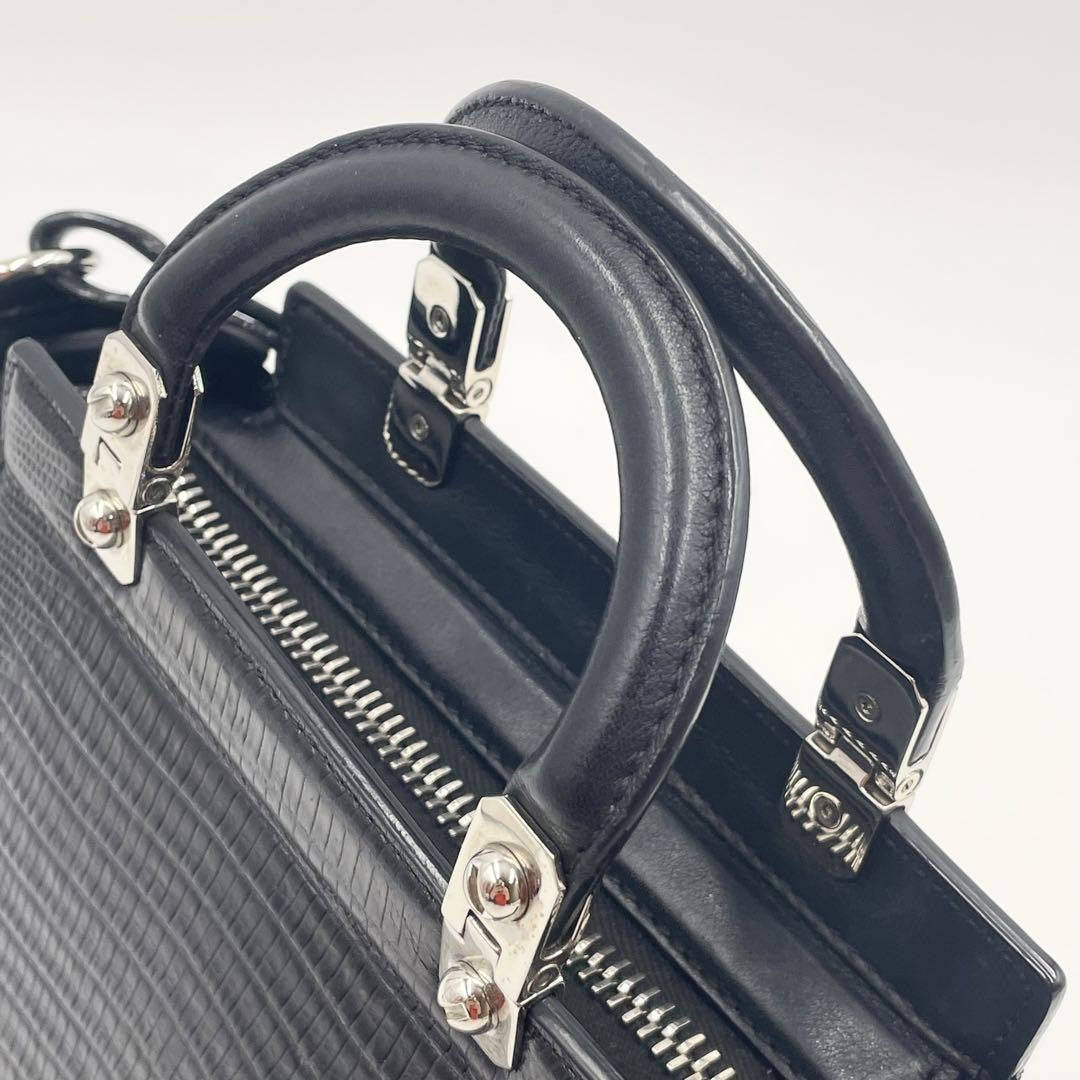 GIVENCHY Hand Shoulder Bag Tote Purse 2way HDG Leather Black Authentic