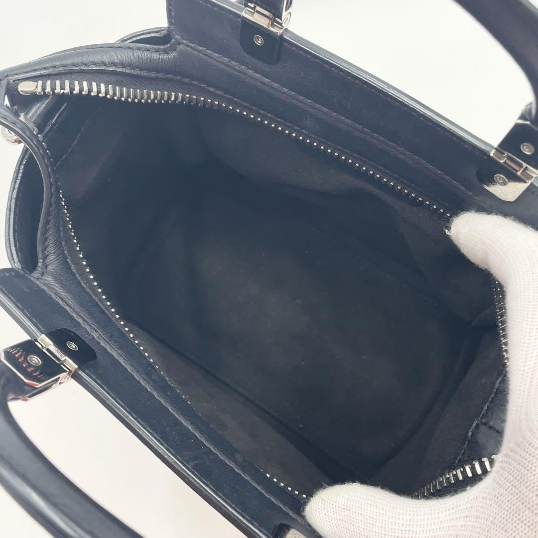 GIVENCHY Hand Shoulder Bag Tote Purse 2way HDG Leather Black Authentic