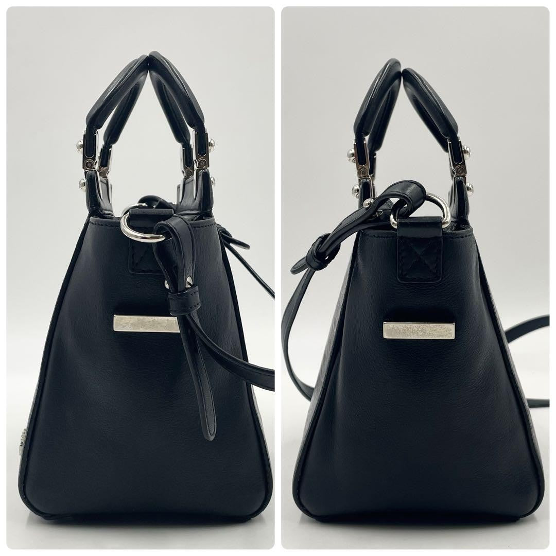 GIVENCHY Hand Shoulder Bag Tote Purse 2way HDG Leather Black Authentic